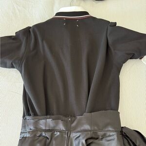 Black Polo Shirt with White Collar